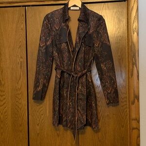 {Solitaire} EUC! Paisley Trench Coat